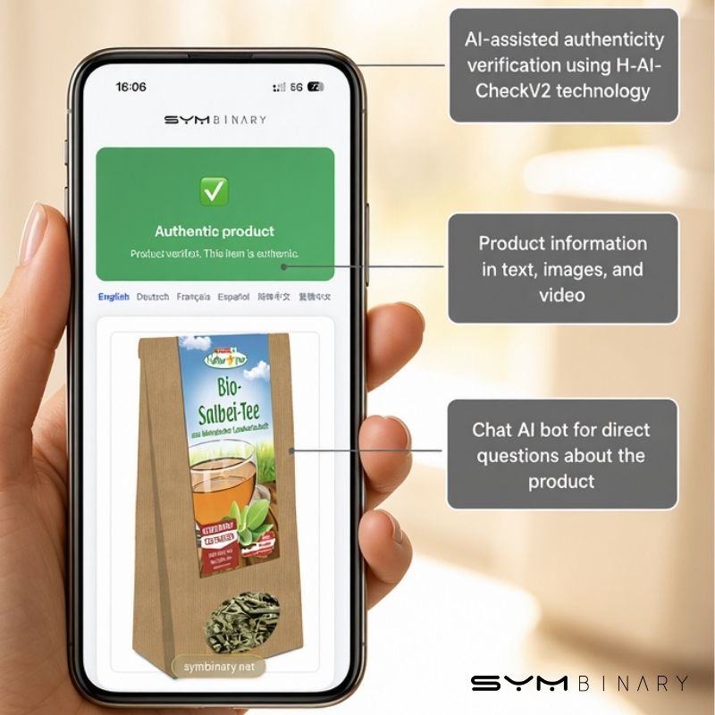 Scanning a QR code to verify product authenticity with AI chat support