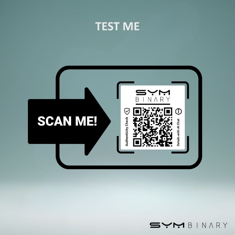 Scan the SYMBINARY QR code to test a live product authenticity check